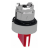 Picture of Head for illuminated selector switch, Harmony XB4, metal, red handle, 22mm, universal LED, 3 positions, right to center