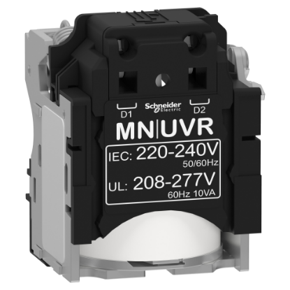 Picture of Undervoltage release MN, ComPacT NSX, 220/240VAC 50/60Hz, 208/277VAC 60Hz, screwless spring terminal connections