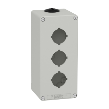 Picture of Empty control station, Harmony XAP, XB2 SL, zinc alloy, grey, M25, 3 cut outs 30mm with notches, 80x175x77mm