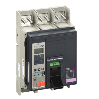 Picture of Circuit breaker, ComPact NS1000H, 70kA/415VAC, Micrologic 2.0E trip unit, 1000A, fixed, 3 poles 3d