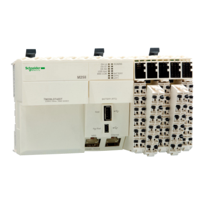 Picture of logic controller, Modicon M258, compact base, 42 IO, 24V DC