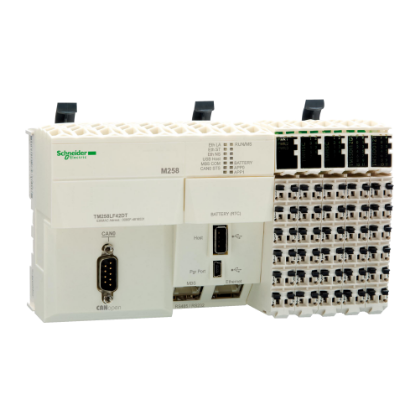 Picture of logic controller, Modicon M258, compact base, 42 IO, 24V DC, CANopen