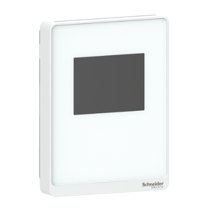 Picture of Sensor, SpaceLogic SLP Series, air quality, CO2, VOC, humidity, temperature, room, color touchscreen, BACnet MSTP/Modbus, optimum white housing