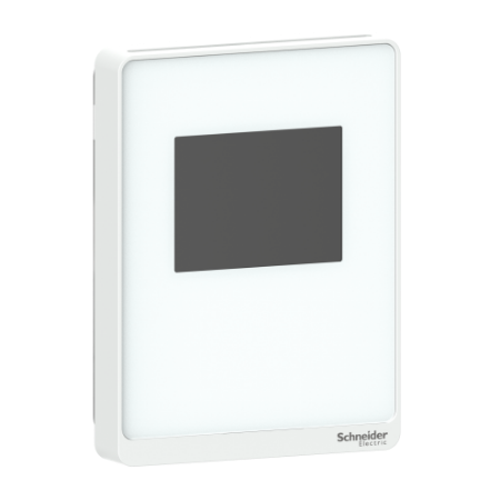 Picture of Sensor, SpaceLogic SLP Series, air quality, CO2, humidity, temperature, room, color touchscreen, BACnet MSTP/Modbus, optimum white housing