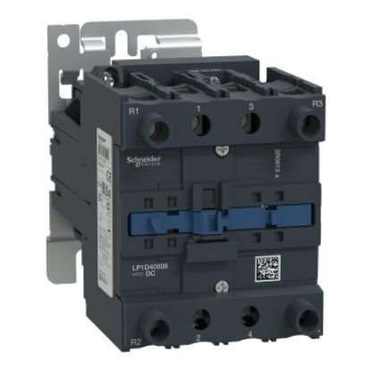 Picture of Contactor, TeSys Deca, 4P(2NO+2NC),AC-1, <=440V, 60A,24V DC coil, screw clamp terminal