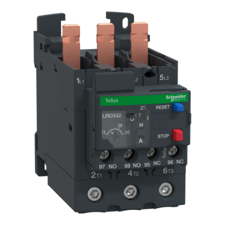 Picture of TeSys; TeSys Deca, Thermal overload relay, 690VAC, 23 to 32A, 1NO+1NC, class 10A, EverLink screw terminals