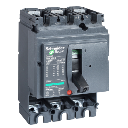 Picture of Circuit breaker basic frame, ComPact NSX160H, 70kA at 415VAC 50/60 Hz, 160A, without trip unit, 3 poles