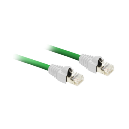 Picture of connecting cable, Modicon MCM, Ethernet, shielded twisted pair straight cord, 2m, 2 x RJ45