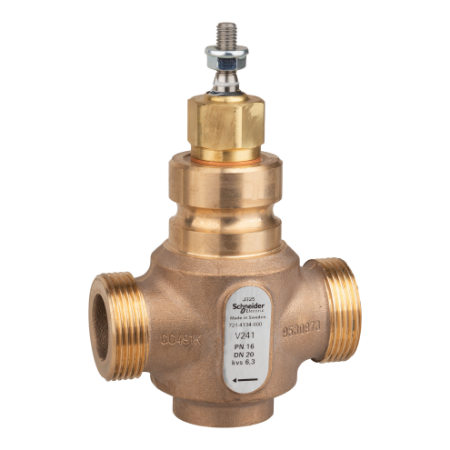 Picture of Venta V241 Globe Valve, 2-Way, PN16, G 1-1/4 Ext'nal Thread, DN20, Kvs 6.3, Bronze Body, Stainless Trim, Stem Up Closed.