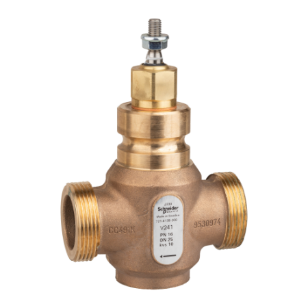 Picture of Venta V241 Globe Valve, 2-Way, PN16, G 1-1/2 External Thread, DN25, Kvs 10, Bronze Body, Stainless Trim, Stem Up Closed.