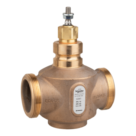 Picture of Venta V241 Globe Valve, 2-Way, PN16, G 2-1/4 External Thread, DN40, Kvs 25, Bronze Body, Stainless Trim, Stem Up Closed.