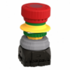 Picture of Illuminated emergency stop push button, Harmony XB5, plastic, red, mushroom 40mm, 22mm, trigger latching turn to release, 24V DC, 1NO 2NC