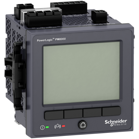 Picture of Power quality meter, PowerLogic PM8000, Standard, integrated display, 512 MB, 256 s/c