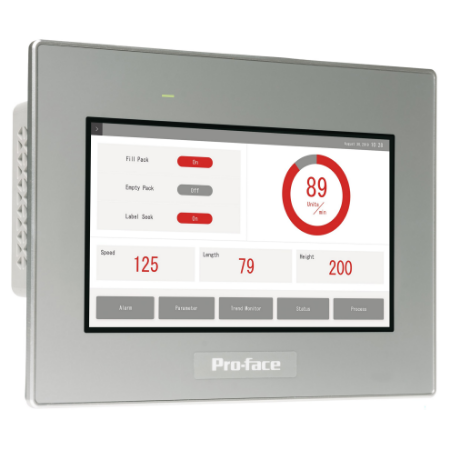 Picture of 7"W touch panel display, 1COM, 2Ethernet, USB host&device, 24VDC