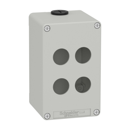 Picture of Die cast empty control station, Harmony XAP, XB2 SL, zinc alloy, grey, M20, 4 cut outs 22mm, 80x130x77mm, UL cULus