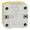 Picture of Control station, Harmony XALK, plastic, yellow lid, 1 red mushroom push button 40mm, turn to release, 1NC with monitoring, unmarked