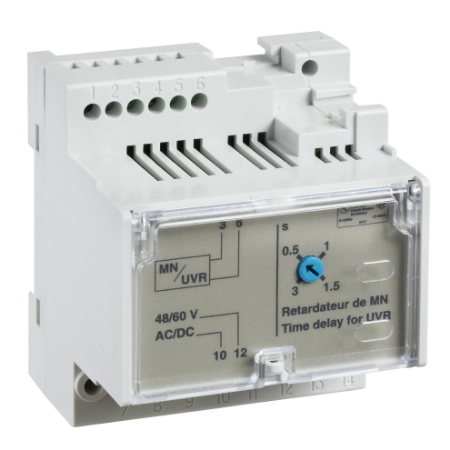 Picture of MN delay unit, MasterPact NT/NW, ComPacT NS, adjustable time delay 0.5s to 3s, 380/480VAC 50/60Hz, spare part