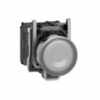 Picture of Illuminated push button, Harmony XB4, metal, white flush, 22mm, universal LED, plain lens, 1NO + 1NC, 24V AC DC