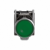 Picture of Illuminated push button, Harmony XB4, metal, green flush, 22mm, universal LED, plain lens, 1NO + 1NC, 24V AC DC