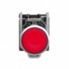 Picture of Illuminated push button, Harmony XB4, metal, red flush, 22mm, universal LED, plain lens, 1NO + 1NC, 24V AC DC