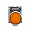 Picture of Illuminated push button, Harmony XB4, metal, orange flush, 22mm, universal LED, plain lens, 1NO + 1NC, 24V AC DC