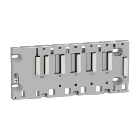 Picture of Backplane, Modicon X80 automation platform, 4 slots, panel, plate or DIN rail mounting