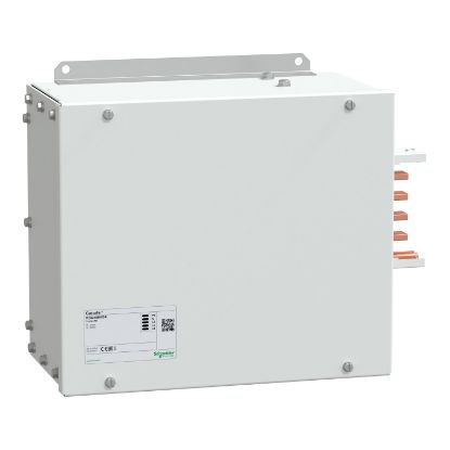 Picture of End feed unit, Canalis KSA400, aluminium, 400A, right or left mounting, without line protection, 3L+N+PE, white RAL9001