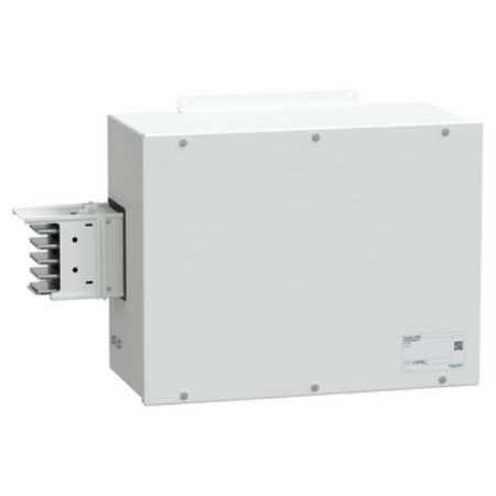 Picture of End feed unit, Canalis KSA630, aluminium, 500/630A, left mounting, without line protection, 3L+N+PE, white RAL9001