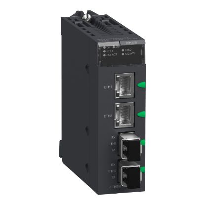 Picture of fiber converter, Modicon X80, MM/LC 2CH 100Mb, for severe environment