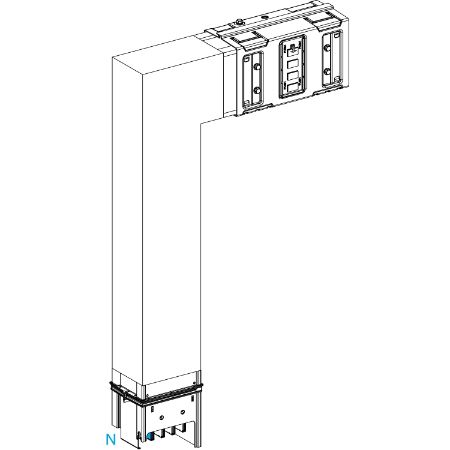 Picture of Elbow, Canalis KSA630, aluminium, 500/630A, side B made to measure, to go downward, 3L+N+PE, white RAL9001