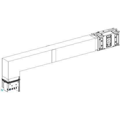 Picture of Elbow, Canalis KSA630, aluminium, 500/630A, side A made to measure with fire barrier, to go downward, 3L+N+PE, RAL9001