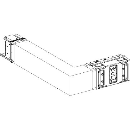 Picture of Elbow, Canalis KSA630, aluminium, 500/630A, side B made to measure, turns right, 3L+N+PE, white RAL9001