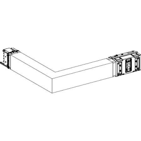 Picture of Elbow, Canalis KSA630, aluminium, 500/630A, sides A/B made to measure, turns right/left, 3L+N+PE, white RAL9001