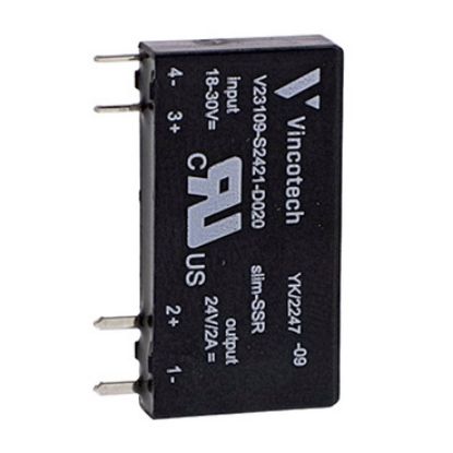 Picture of plug-in solid state relay - 5 mm - output - 24 V DC - 2 A