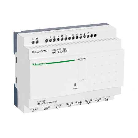 Picture of Zelio Logic, Compact smart relay, 20 I/O, 100...240 V AC, clock, no display