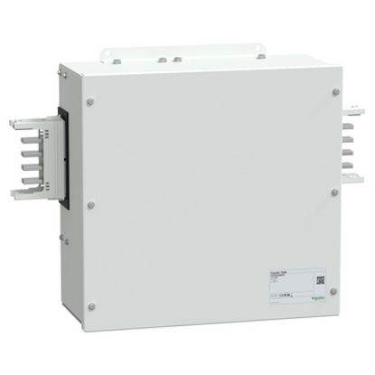 Picture of Central feed unit, Canalis KSA400, aluminium, 400A, central mounting, without line protection, 3L+N+PE, white RAL9001
