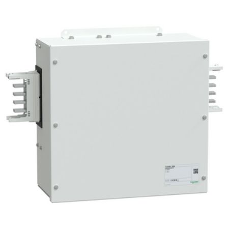 Picture of Central feed unit, Canalis KSA400, aluminium, 400A, central mounting, without line protection, 3L+N+PE, white RAL9001
