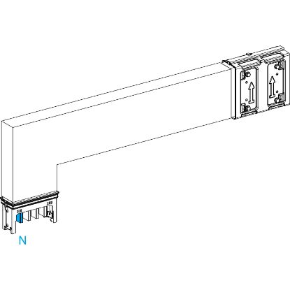 Picture of Elbow, Canalis KSA400, aluminium, 400A, side A made to measure, to go downward, 3L+N+PE, white RAL9001