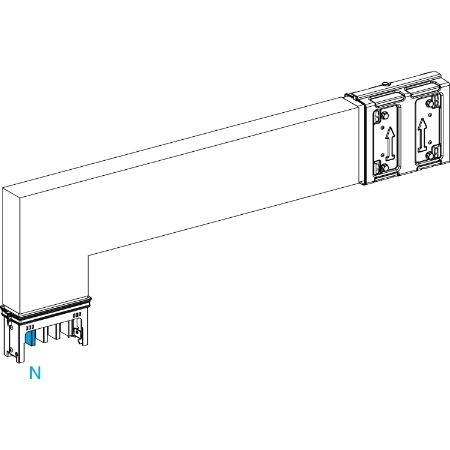 Picture of Elbow, Canalis KSA400, aluminium, 400A, side A made to measure, to go downward, 3L+N+PE, white RAL9001