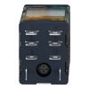 Picture of plug-in relay, Harmony electromechanical relays, 15A, 2CO, with LED, lockable test button, 24V DC