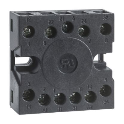 Picture of socket, Harmony Timer Relays, for RE48 relays, screw terminals connections on rear face, 11 pins, IP 20