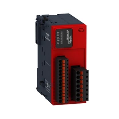 Picture of Modicon TM3, Safety module, 1 Function, Cat 4 PL e/SIL CL3 (spring) 24 VDC