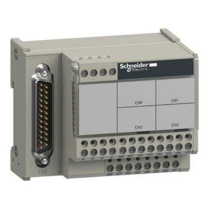 Picture of connection sub-base ABE7 - for distribution of 4 analog channels protected