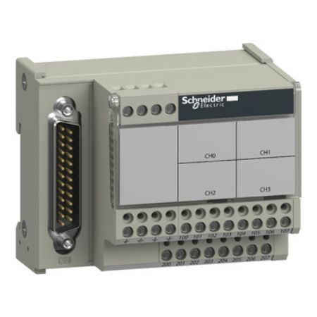 Picture of connection sub-base ABE7 - for distribution of 4 analog channels protected