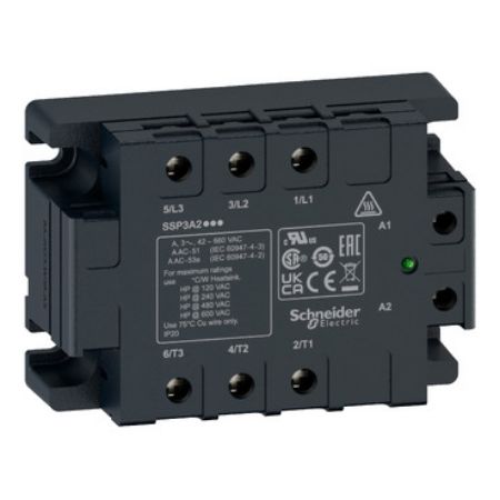 Picture of Harmony Solid State Relays, Solid state relay, 25A, panel mount, zero voltage switching, thermal pad, input 180…280V AC, output 48…530V AC