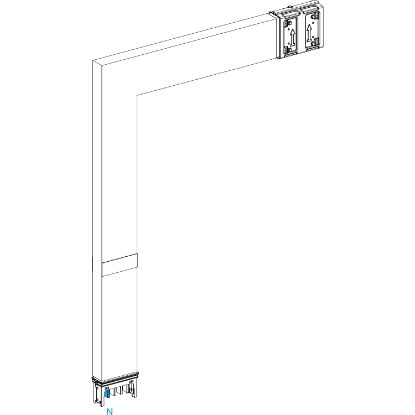 Picture of Elbow, Canalis KSA250, Alu, 100/160/250A, sides A/B made to measure, 1 fire barrier, to go downward, 3L+N+PE, RAL9001