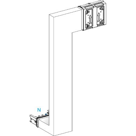 Picture of Multiple, Canalis KSA250, aluminium, 100/160/250A, side B made to measure, downward then turns right, 3L+N+PE, RAL9001