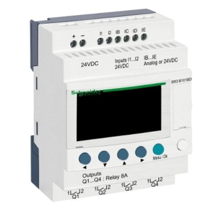 Picture of Zelio Logic, Modular smart relay, 10 I/O, 24 V DC, clock, display