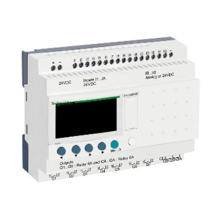 Picture of Zelio Logic, Modular smart relay, 26 I/O, 24 V DC, clock, display