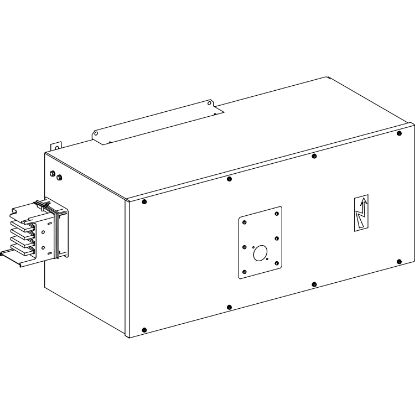 Picture of End feed unit, Canalis KSA1000, aluminium, 800/1000A, right mounting, for line protection, 3L+N+PE, white RAL9001